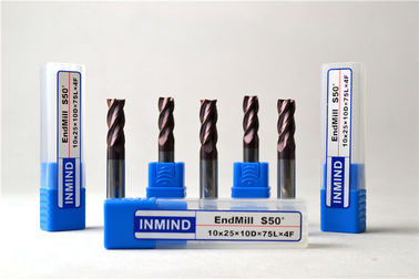 Haute précision HRC50 fraisant l'outil de coupe standard carré de tungstène de fraise en bout de quatre cannelures