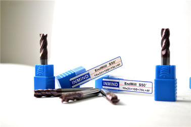 Haute précision HRC50 fraisant l'outil de coupe standard carré de tungstène de fraise en bout de quatre cannelures