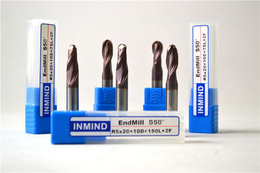 Outil de coupe de grain de Mirco de fraise en bout de nez de boule du carbure HRC50 Endmill Roughing à finir