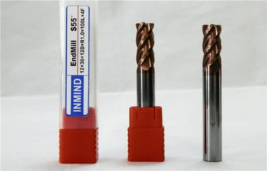 Longs fraise en bout de rayon de coin de jambe/coin arrondissant le coupeur HRC55 pour la fonte