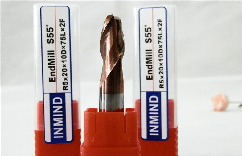 Norme solide de fraise en bout de carbure de nez micro de boule fraisant le coupeur Ultra-Fin HRC55 de grosseur du grain