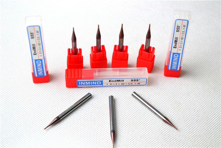 Deux coupeur micro micro de la taille HRC55 de fraises en bout de la cannelure HRC60, 0.3mm à 0.9mm